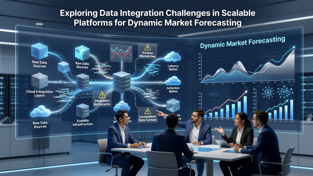Diagram illustrating integration layers handling high-volume data streams for real-time market predictions